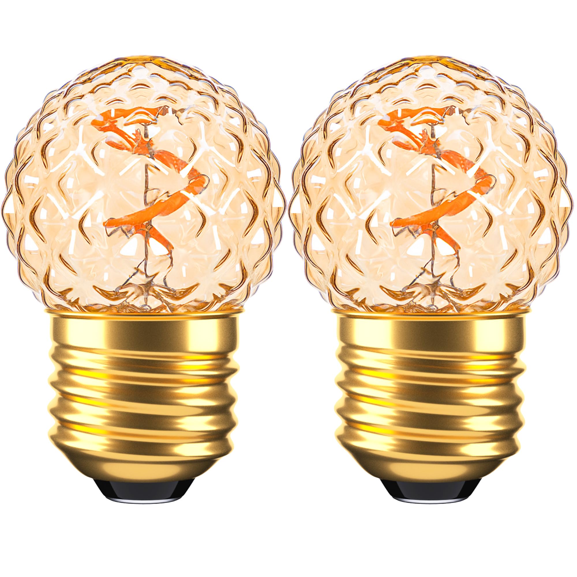 Grensk E26 Low Watt LED Amber Light Bulbs 10Watt, 1W Mini Globe